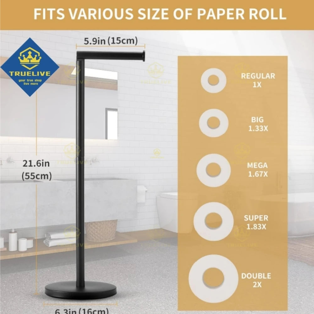 Paper Towel Holder Bathroom Stainless Steel Floor Mounted Toilet Paper Holder Single Pole Kitchen Floor Shelf Bathroom Fixtures
