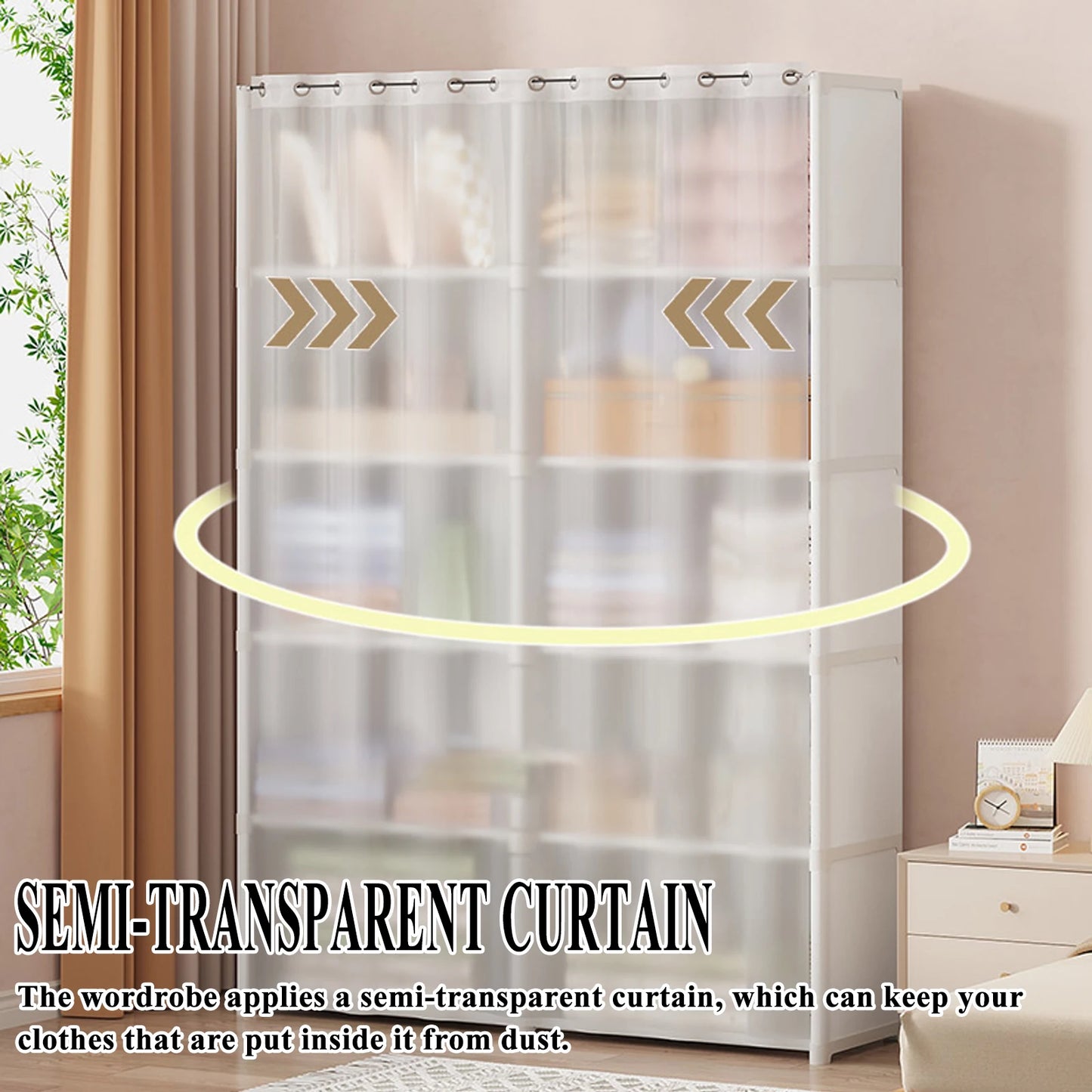 6 Layer Dustproof Wardrobe Closet Organizer High Capacity