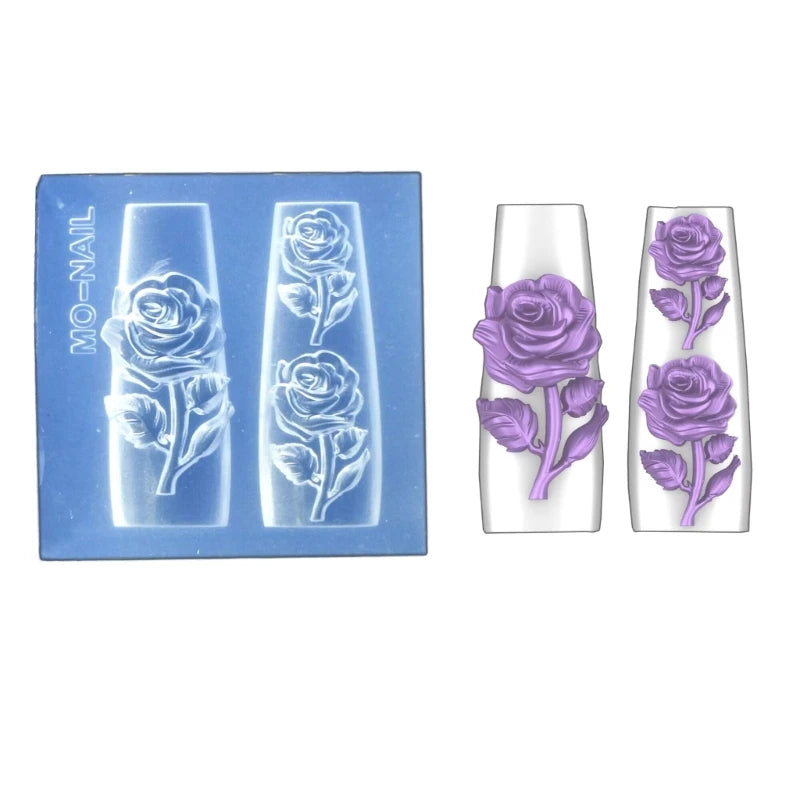 Butterfly- Embossing Silicone Mold Nail Art Carving Mold Suitable for Diy Nail Art Decor Supplies Nail Template Tool