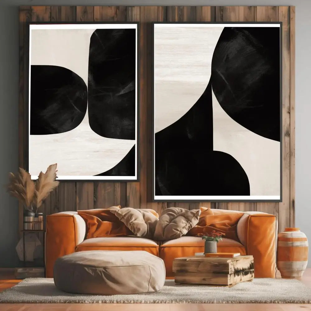 Black and White Artwork Painting Calligraphy Modern Aesthetic Canvas Wall Art Decor Print for Living Room Office Gallery Decor
