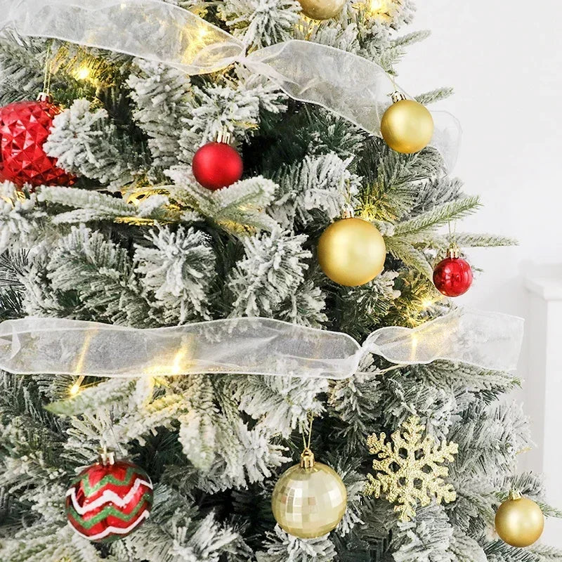 BeauNook-90/120/150/180cm Christmas Tree Decoration Set Christmas Trees Ornaments Snow New Year Party Holiday Outdoor Home Decor