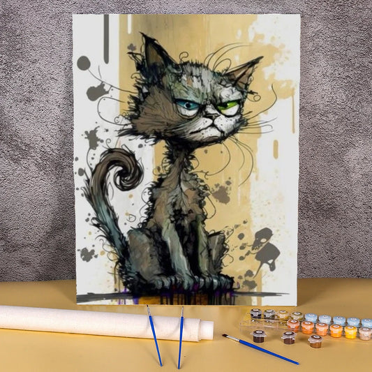 Cartoon Cat Oil Pictures By Numbers Abstract Paintings On Canvas Animal Acrylic Paint By Number For Home Wall Art Decor