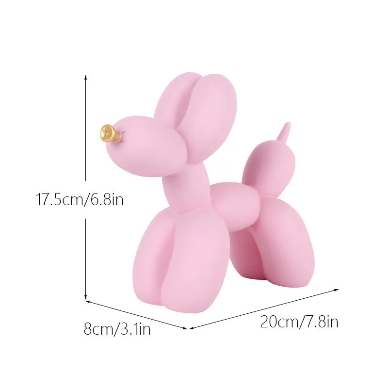 Whimsical Water-Transfer Balloon Dog Sculpture-Dazzling Graffiti Art Decor for Living Room/Entryway,Vibrant TV Stand Centerpiece