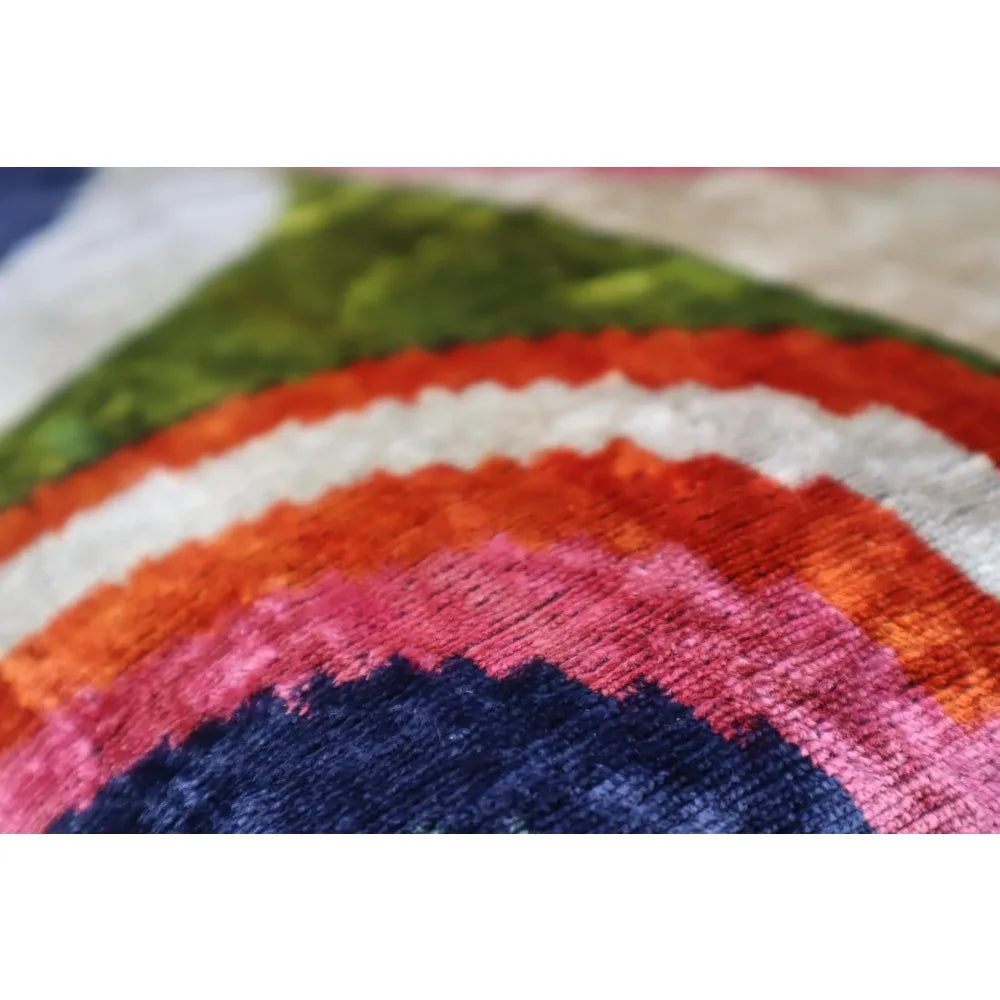 Colorful Silk Velvet Throw Pillow - 16x24 Inches, Naturally Dyed, Decorative Cushion with Down Feather Fill