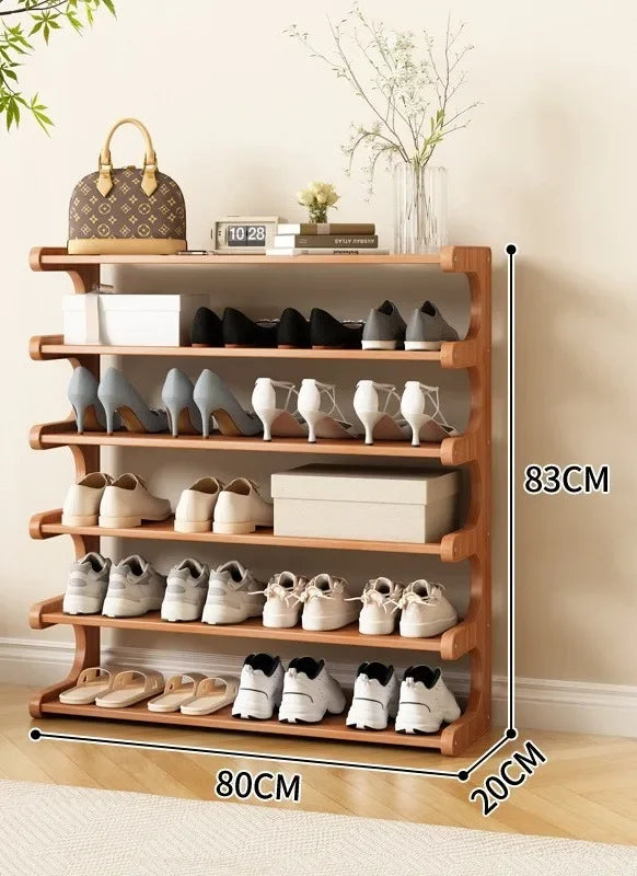 Simple shoe rack for household use, wooden storage at the entrance, multi-layer dormitory storage at the entrance, storage rack