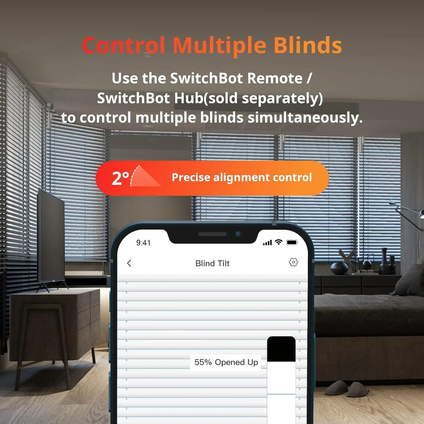 Smart Electric Blinds with Bluetooth Remote, Solar Powered, Light Sensing Control, Compatible with Alexa & Google Home