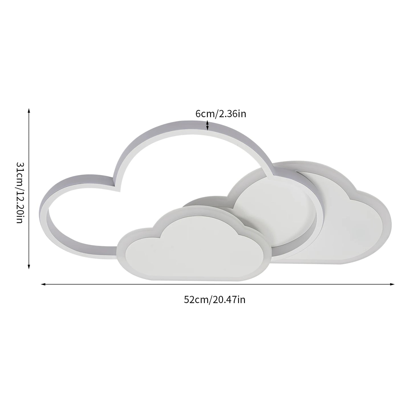 42W LED Cloud Ceiling Light White Ceiling Mounted for Bedroom Living Dining Room Study Kitchen Ceiling Chandelier Indoor Home