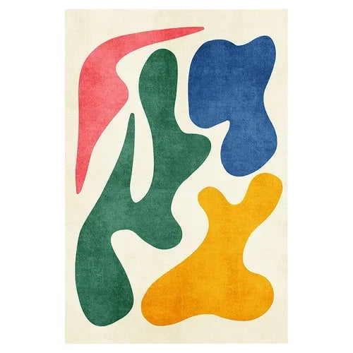 Facaishu Polyester Living Room Rug Cartoon Pattern Wilton Style Carpet