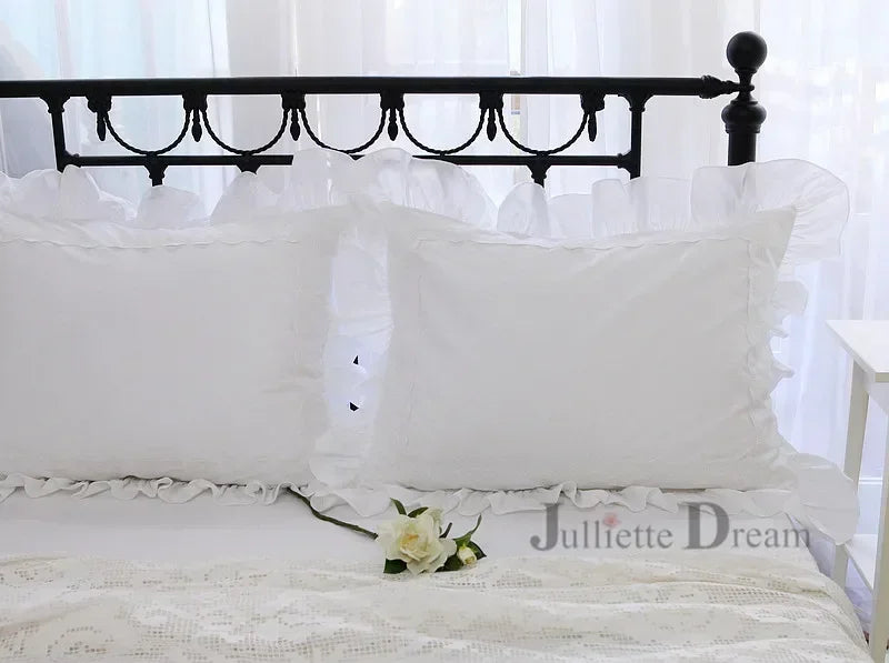 Julliette Dream Pure Cotton Lace Pillow Cover Double Layer Embroidered