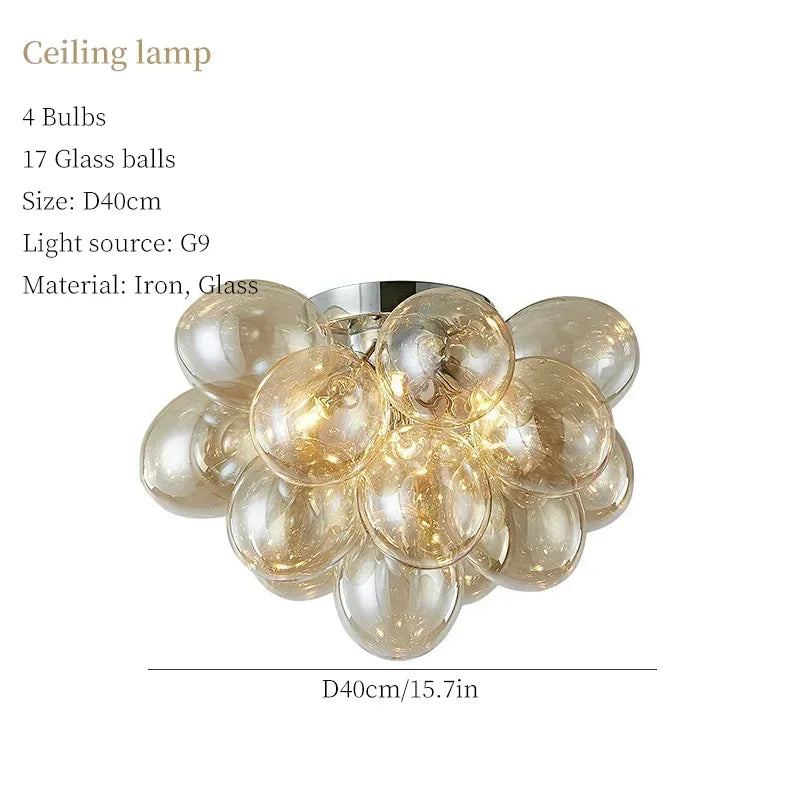 Modern Simplicity Grape Balloon-shaped LED Pendant Light Art Creative Indoor Lamps for Living Room Home Decoration Chandelier