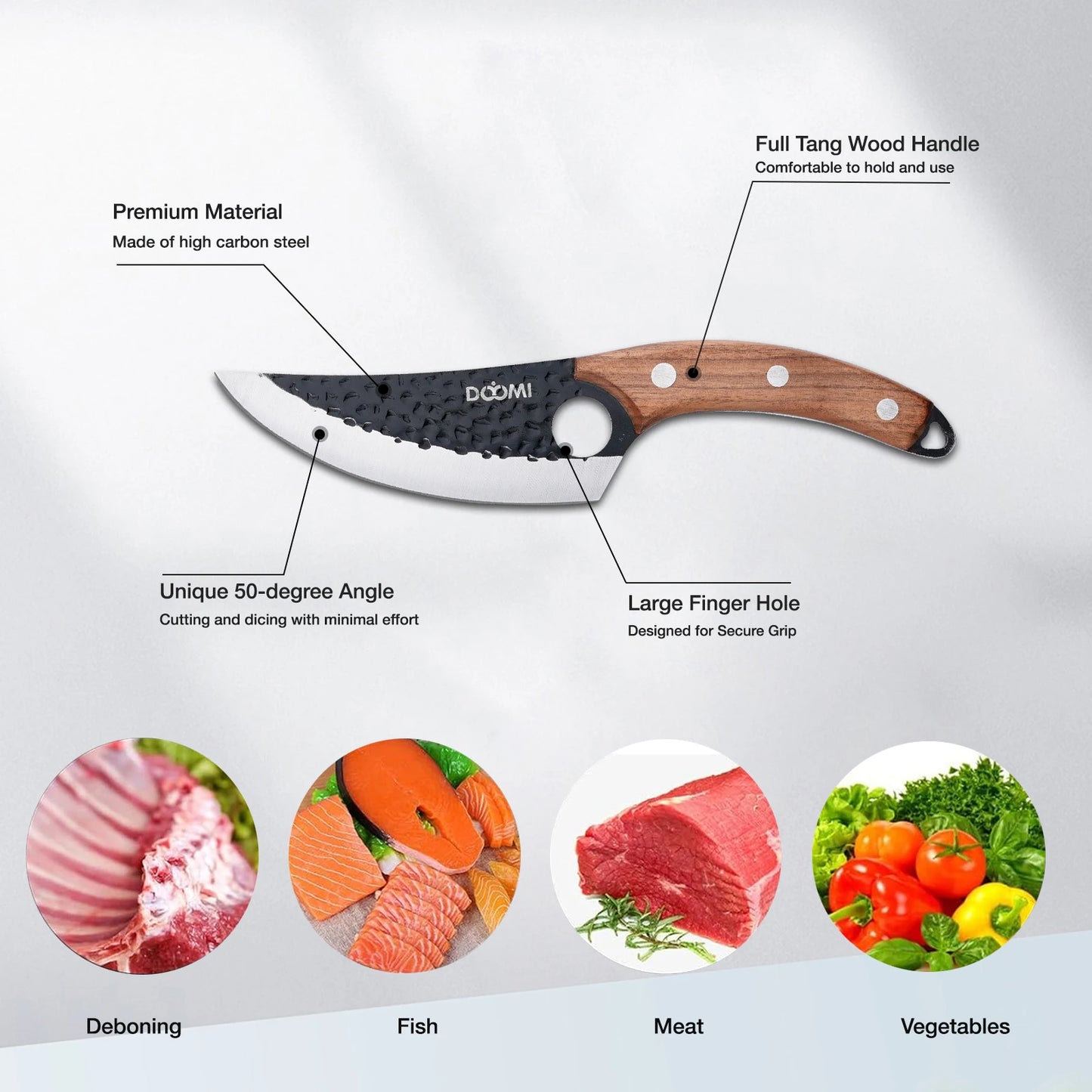 Hand Forged Viking Knife With Sheath For Meat Cutting