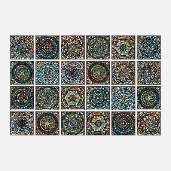 24 Piece Peel And Stick Tile Sticker Set For PVC Backsplash