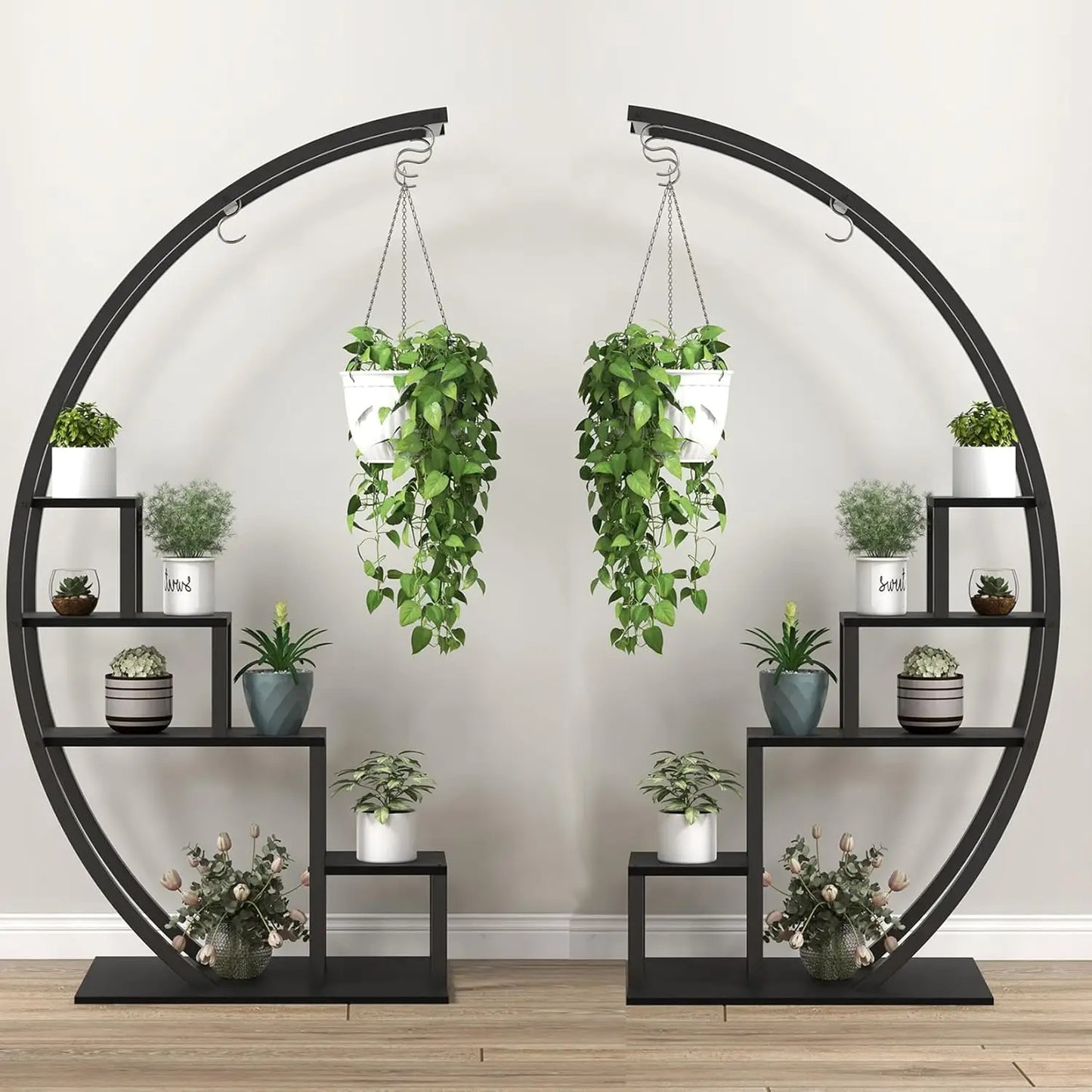 Twister CK 5 Tier Indoor Plant Stand Metal Half Moon Shelf