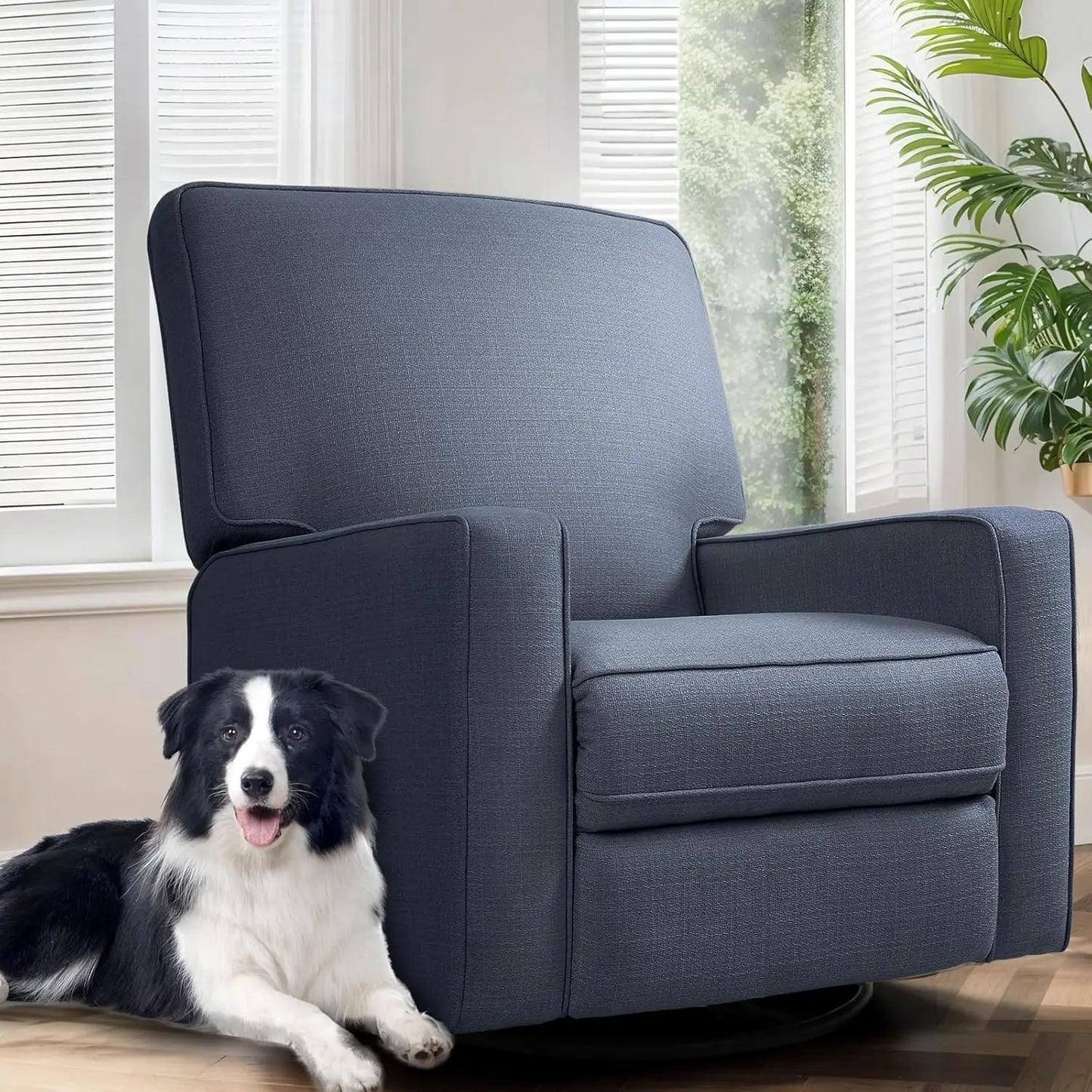 Manual Rocker Recliner Chair for Adults, High Back Glider with Deep Seat, Upholstered Fabric Armchair, Customized