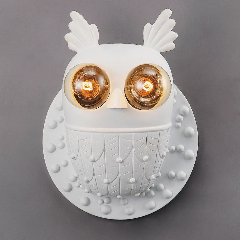 Nordic Wall Lamp Postmodern Resin Owl Wall Lamps For Living Room Bedroom Home Art Decor E27 Bedside Wall Light Bathroom Fixtures