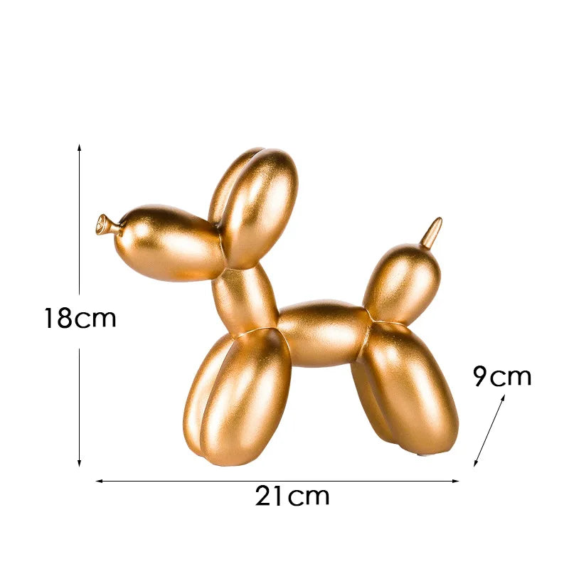 Whimsical Water-Transfer Balloon Dog Sculpture-Dazzling Graffiti Art Decor for Living Room/Entryway,Vibrant TV Stand Centerpiece