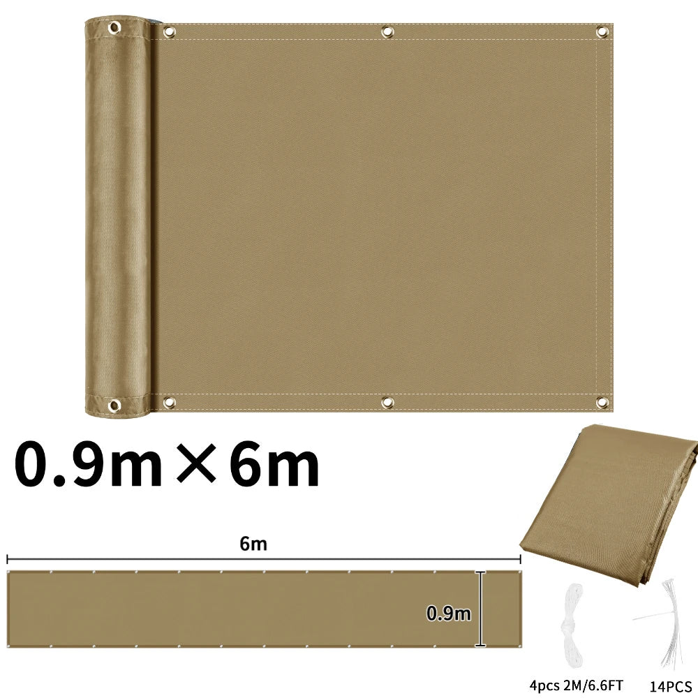 Balcony Privacy Screen Patio Fence Screen for Balcony Cover Waterproof Garden Sunshade Cloth with Grommets UV Protection Shelter
