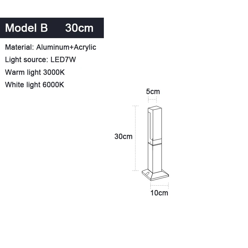 Waterproof IP65 LED Lawn Light 110V 220V Aluminum Acrylic Street light 30 40 60 80 100CM For Garden Courtyard Villa Lighting