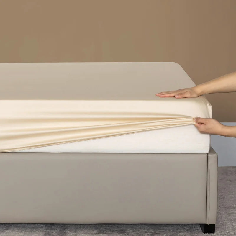 High Quality Bed Fitted Sheet 100% Bamboo Mattress Cover with Elastic Band Double King Queen Size Bed Sheet 90/120/200 Fit Sheet