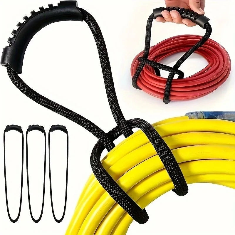 Storage Strap Heavy-Duty Hook and Loop Cord Carrying Strap, Hanger, and Organizer with Handle for Pool Hoses Garden Hoses Cables