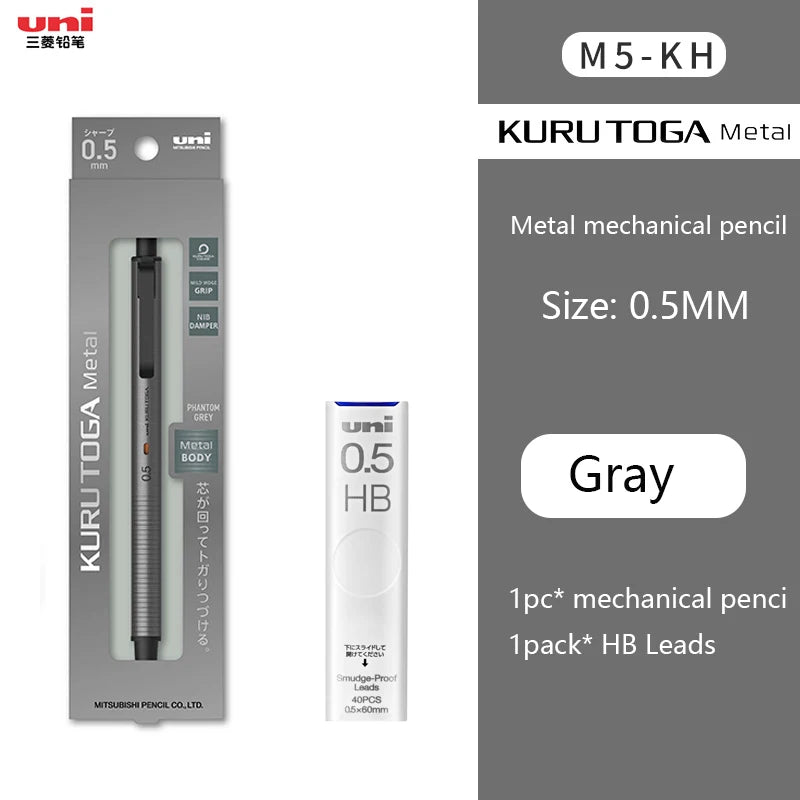 Luxury Japanese Stationery Uni Kuru Toga Mechanical Pencil M5-KW/KH with Wood Grip 0.5MM Automatic Pencil for Back To School