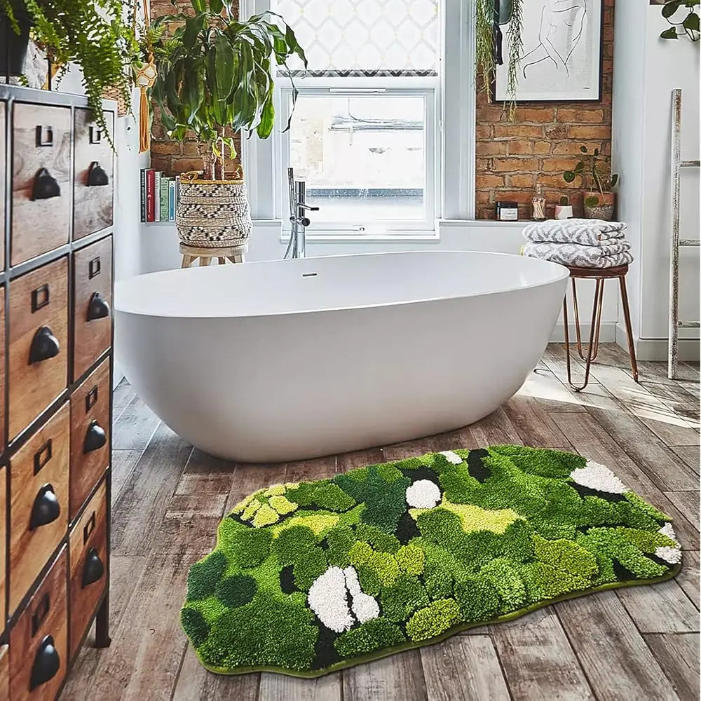 DIXSGH Bathroom Runner Rug Boho Leaf Shag Non Slip Mat