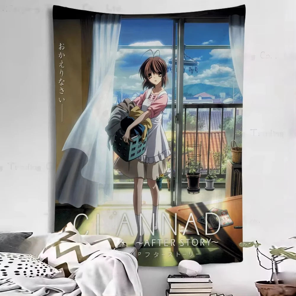 Clannad After Story Wall Tapestry For Living Room Home Dorm Decor Wall Art Decor Backdrop Cloth Sofa Blanket Decoration Tapestry