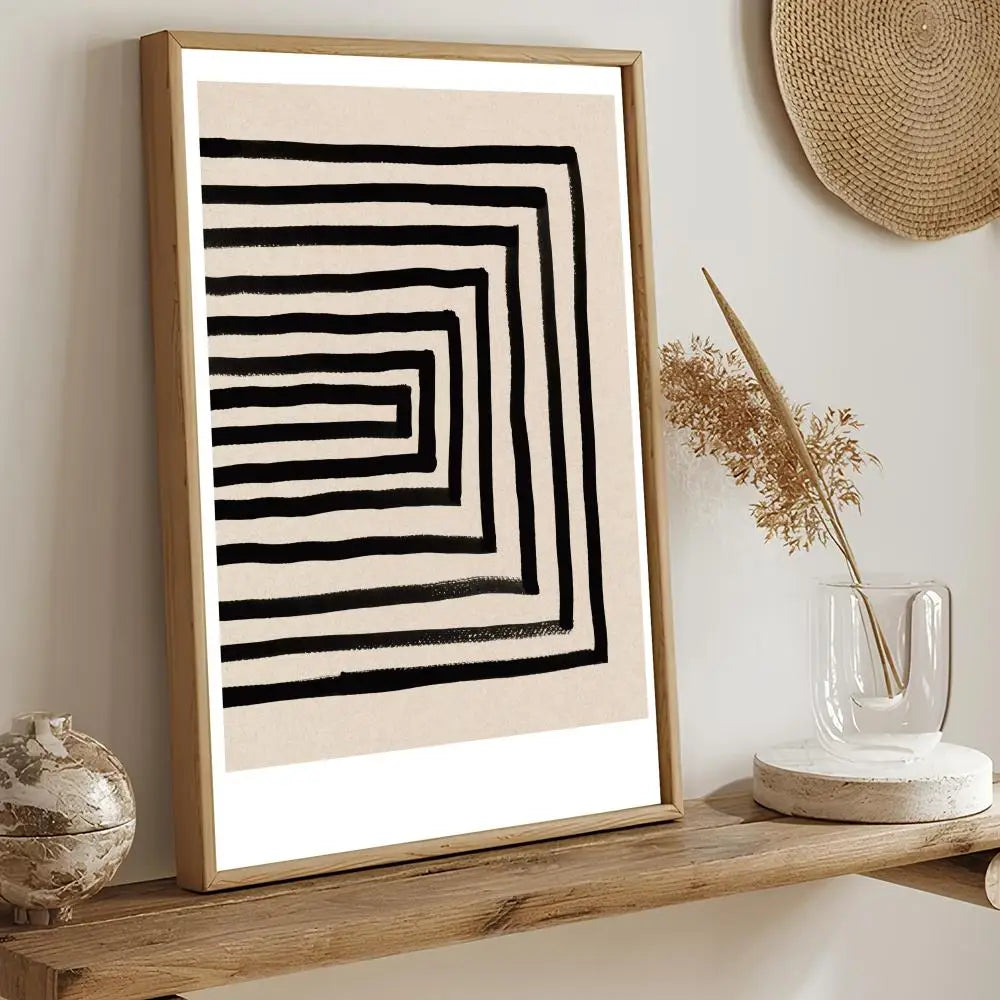 Black and White Artwork Painting Calligraphy Modern Aesthetic Canvas Wall Art Decor Print for Living Room Office Gallery Decor