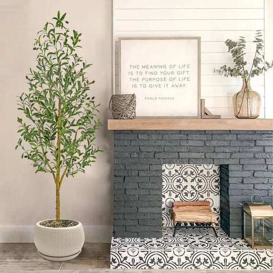 Olive Tree Artificial Plant With Planter For Home Office Decor