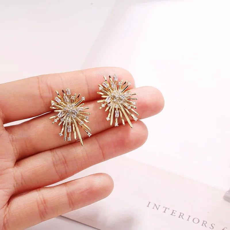 New Designer Kroean Fashion Grateful Earring for Women Trendy Cute S925 Silver Pin Stud Earring Wholesale Jewelry Gift