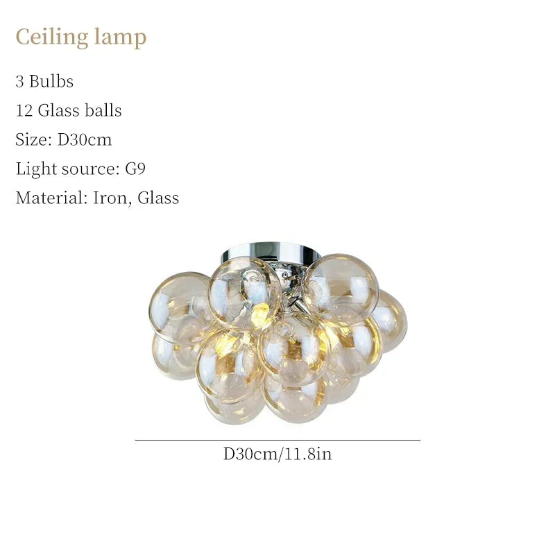 Modern Simplicity Grape Balloon-shaped LED Pendant Light Art Creative Indoor Lamps for Living Room Home Decoration Chandelier