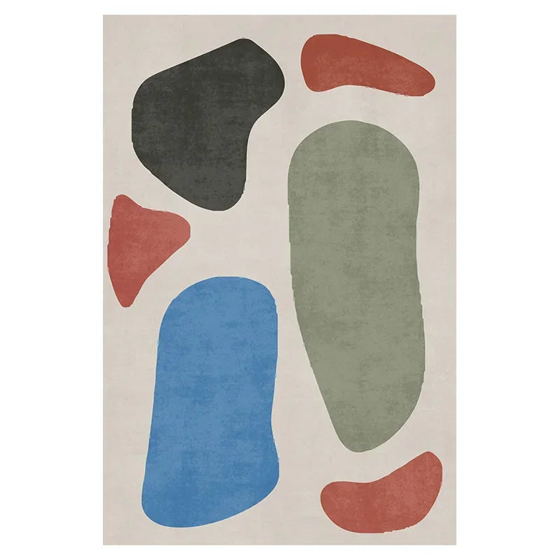 Facaishu Polyester Living Room Rug Cartoon Pattern Wilton Style Carpet