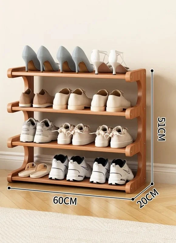 Simple shoe rack for household use, wooden storage at the entrance, multi-layer dormitory storage at the entrance, storage rack