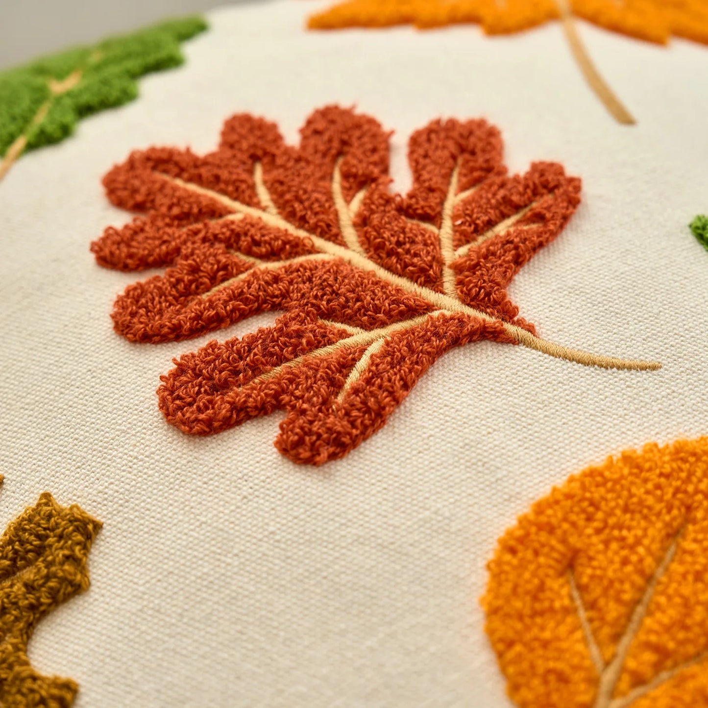 Halloween Tufted Throw Pillow Cover Thanksgiving Maple Pumpkin Square Cushion Cover for Home Living Room Party DIY Fall Decor