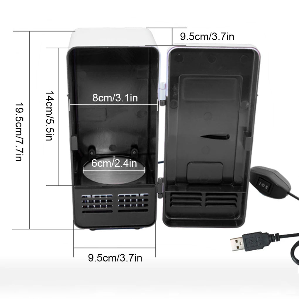 Portable 5V Desktop USB Electric Refrigerator Multi-functional Classic Practical Mini Car Beverage Cooling Fridge