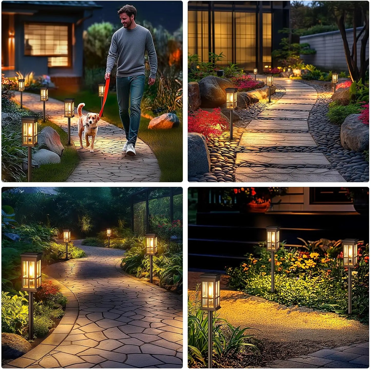 KPSTEK Solar Pathway Lights LED Outdoor Garden Lighting