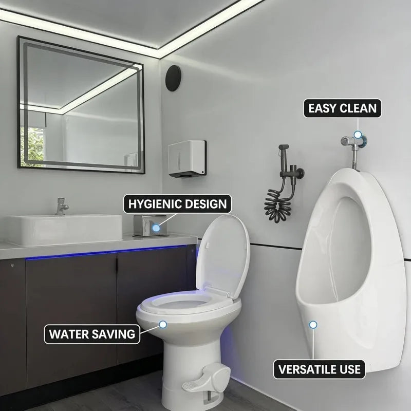 Portable Bathroom Trailer for Sale Mobile Luxury Restroom Trailer with Shower Vanity Sink for Glamping Outdoor Wedding