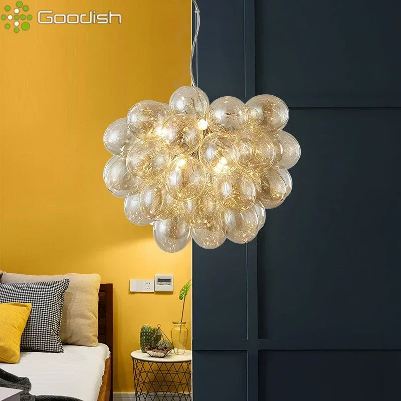 Modern Simplicity Grape Balloon-shaped LED Pendant Light Art Creative Indoor Lamps for Living Room Home Decoration Chandelier