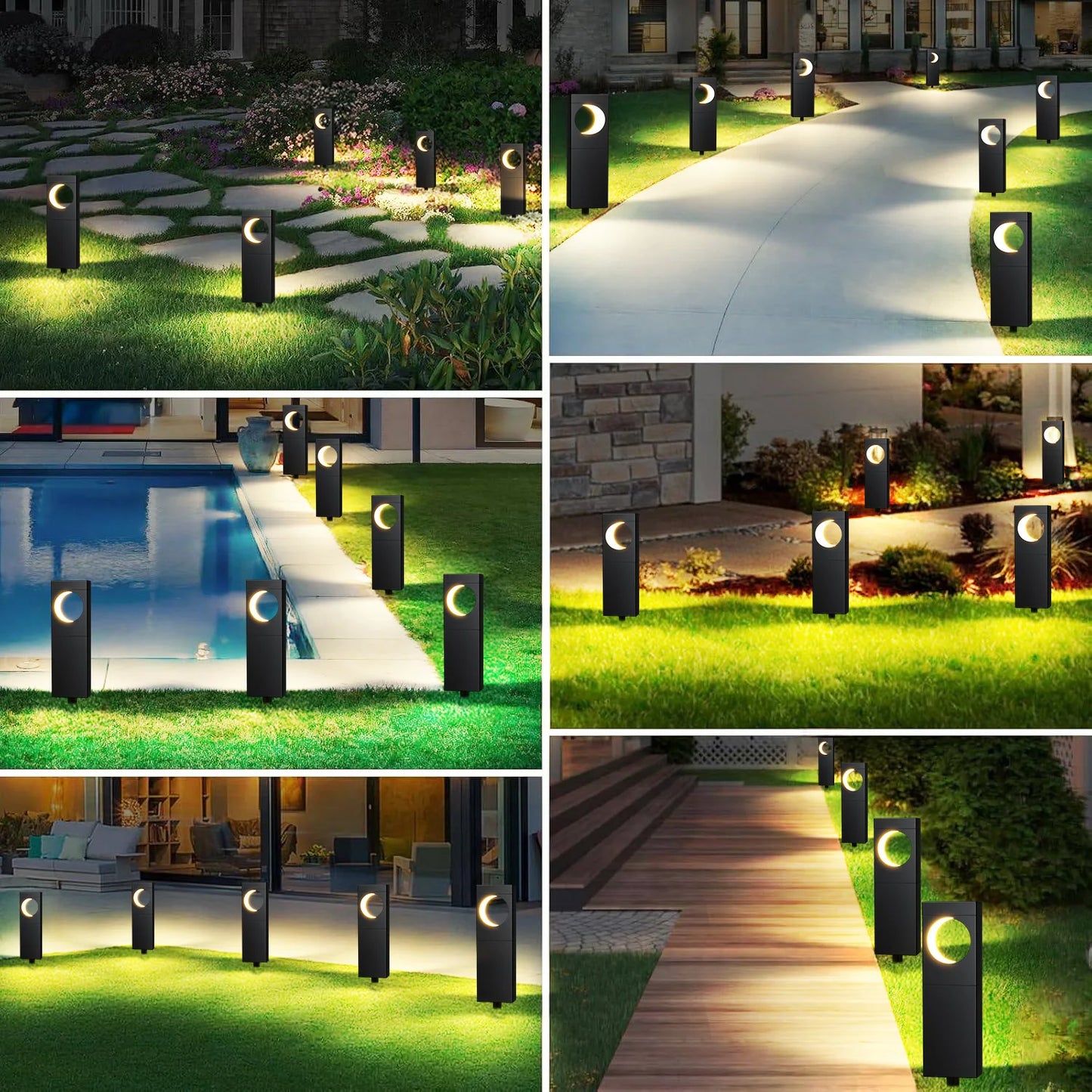 Solar Pathway Lights 4 Pack Auto On Off LED Outdoor Decor