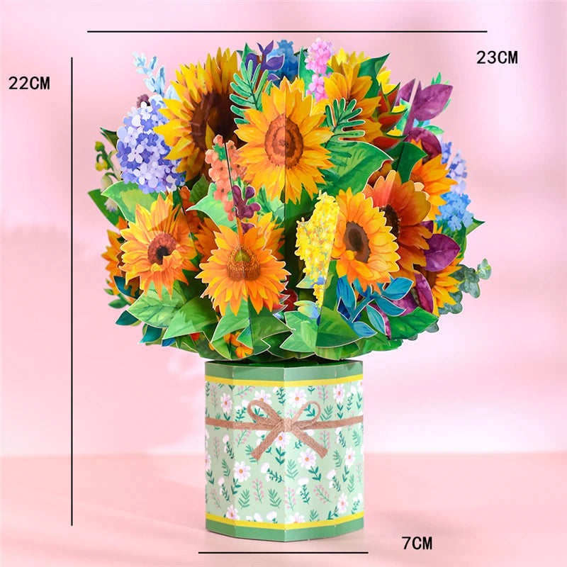 Magic Ants Pop Up Flower Card Flora 3D Greeting Card