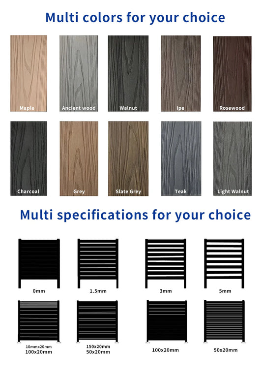 Popular Wood Plastic Composite Garden Fence Panel Aluminum Post Outdoor Decoration Privacy Slat Wall WPC Fence