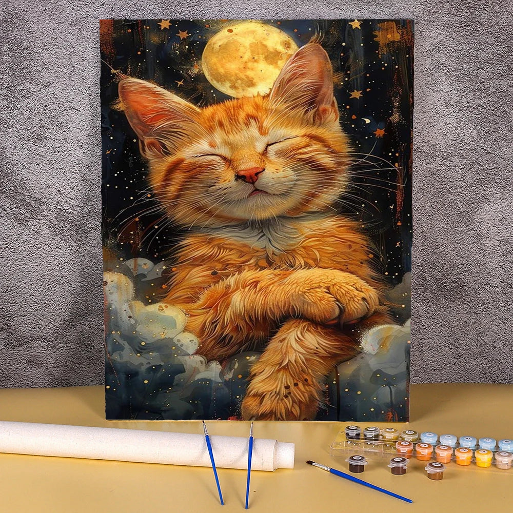 Cartoon Cat Oil Pictures By Numbers Abstract Paintings On Canvas Animal Acrylic Paint By Number For Home Wall Art Decor