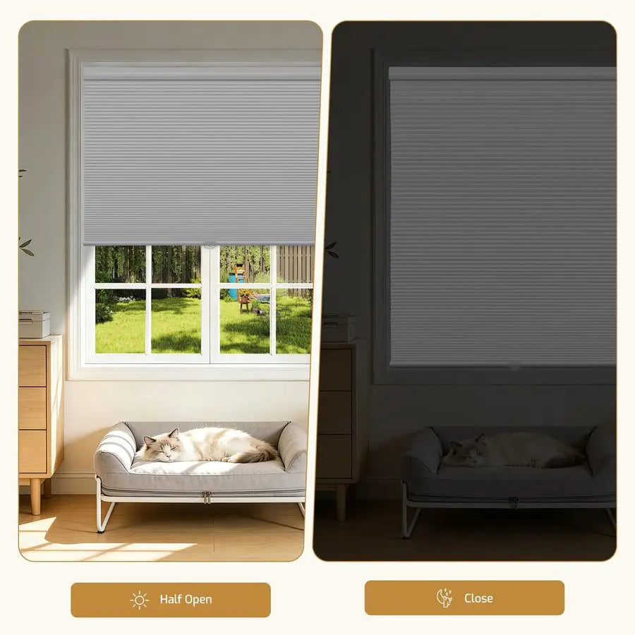 Shades Cordless Blinds Cellular Fabric Blinds Honeycomb Door Window Shades 34x64, WhiteWhite