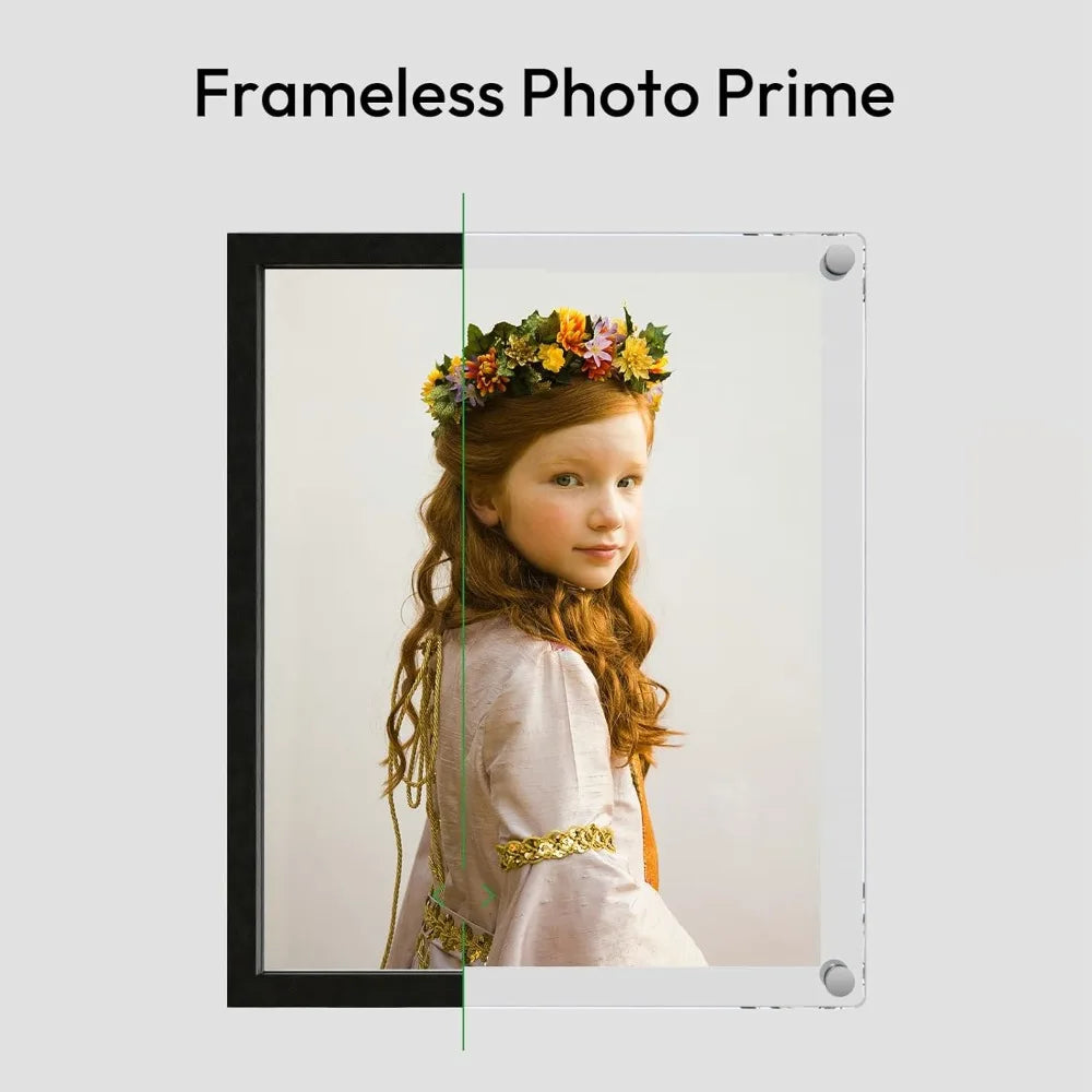 Wall-Mounted Clear Acrylic 8x10 Photo Frame, Floating Style for Displaying 9.7x11.7 Inch Full Frame Images - Set of 3