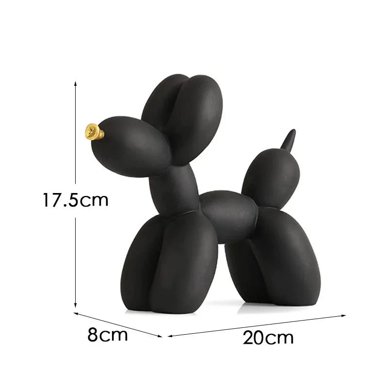 Whimsical Water-Transfer Balloon Dog Sculpture-Dazzling Graffiti Art Decor for Living Room/Entryway,Vibrant TV Stand Centerpiece