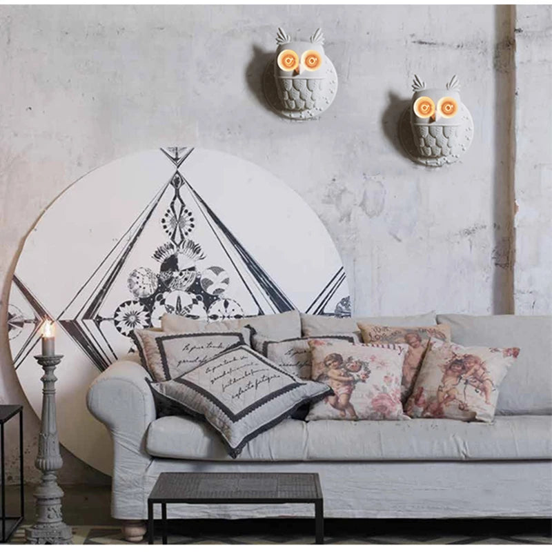 Nordic Wall Lamp Postmodern Resin Owl Wall Lamps For Living Room Bedroom Home Art Decor E27 Bedside Wall Light Bathroom Fixtures