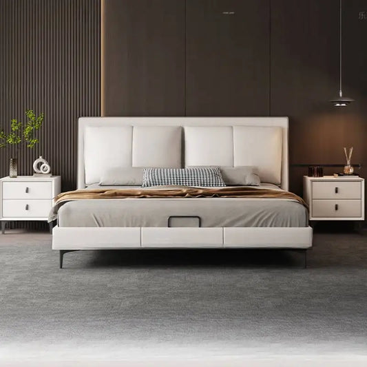 Elegant Storage Bed Frame Double King Size Modern Nightstands Twin Bed Frame Luxury Bedroom Cama Moderno Lujo Home Furniture