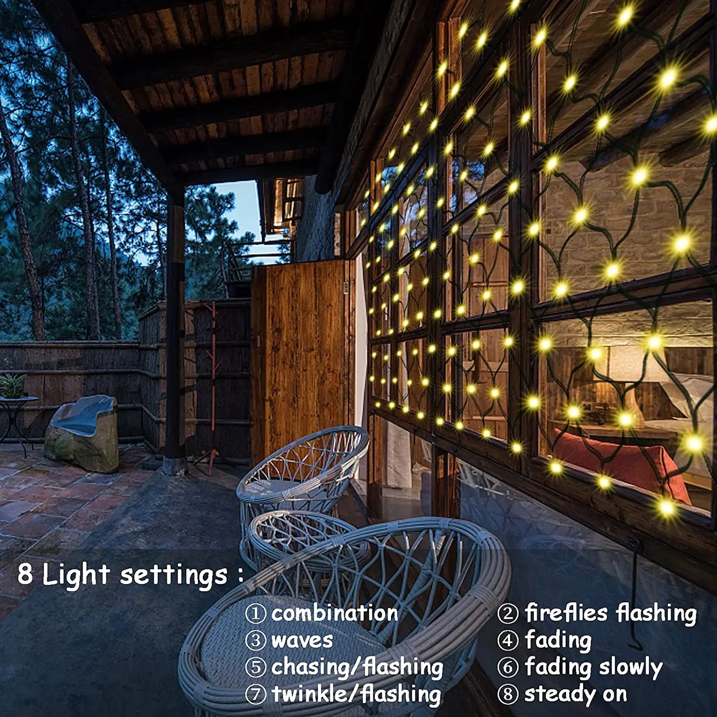 Solar Mesh Net Light Waterproof Garland Outdoor Led String Light 8 Mode 3M X 2M For New Year Decor Christmas Decorations 2025
