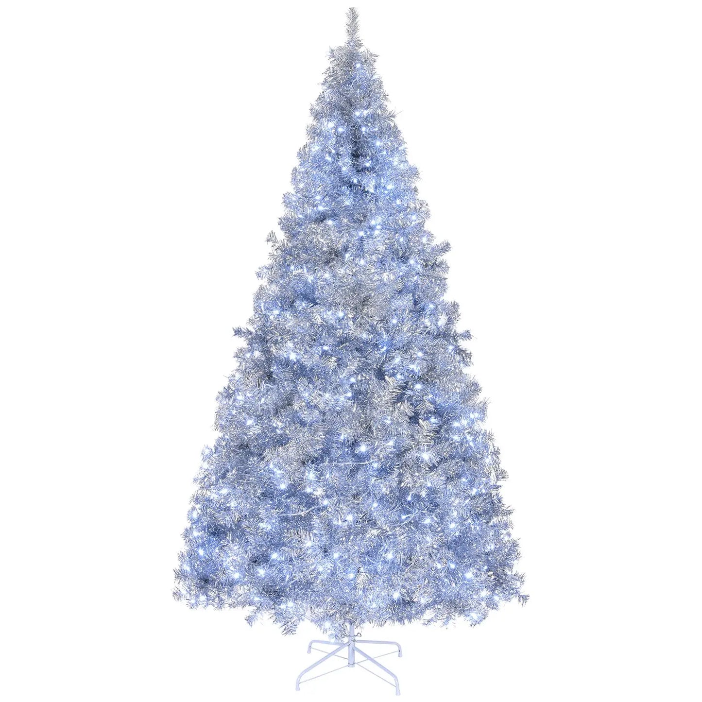 6ft Prelit Silver Artificial Christmas Tree With 300 Lights