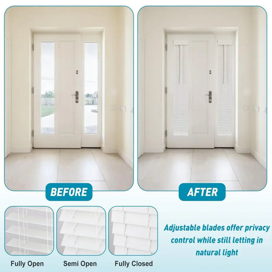 Pack 2 in Cordless Sidelight Blinds 8.5 x 72 in Horizontal White Faux Wood Front Door Window Blind Plantation Adjustable Tilt Wa